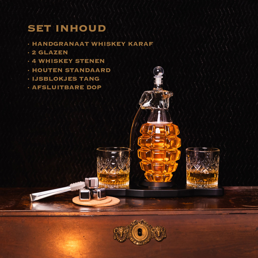 Handgranaat Whiskey Karaf – Statement Piece