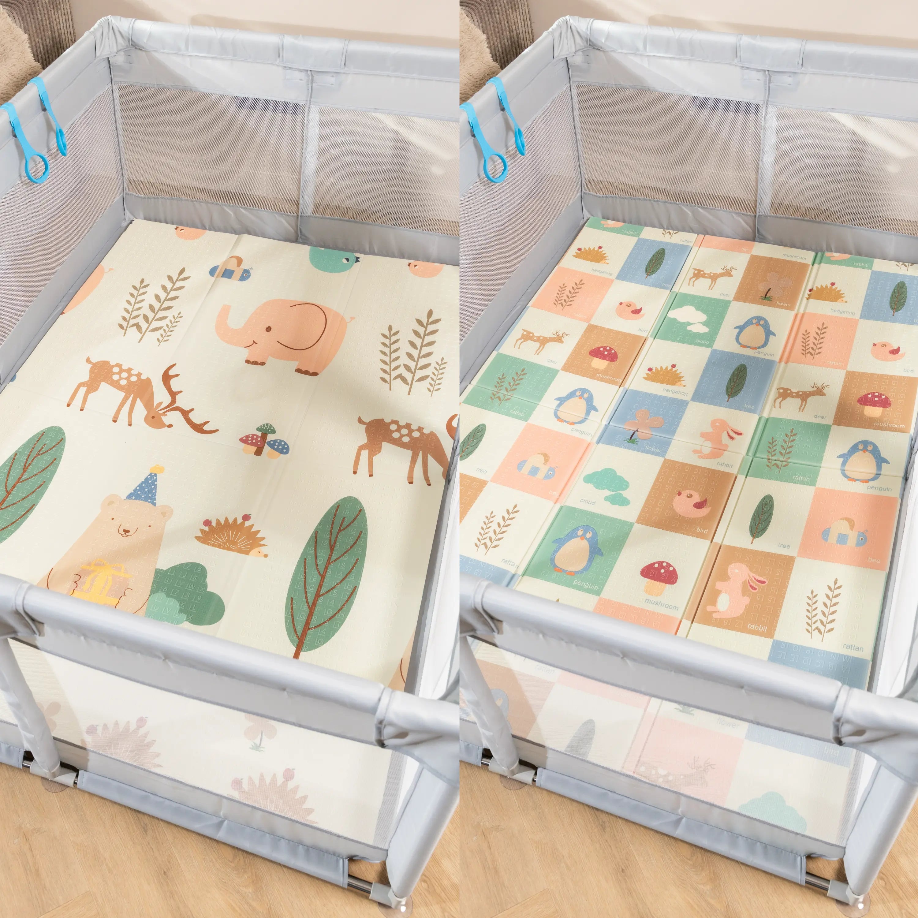 Baby Speelbox 120×180 cm – Grijs