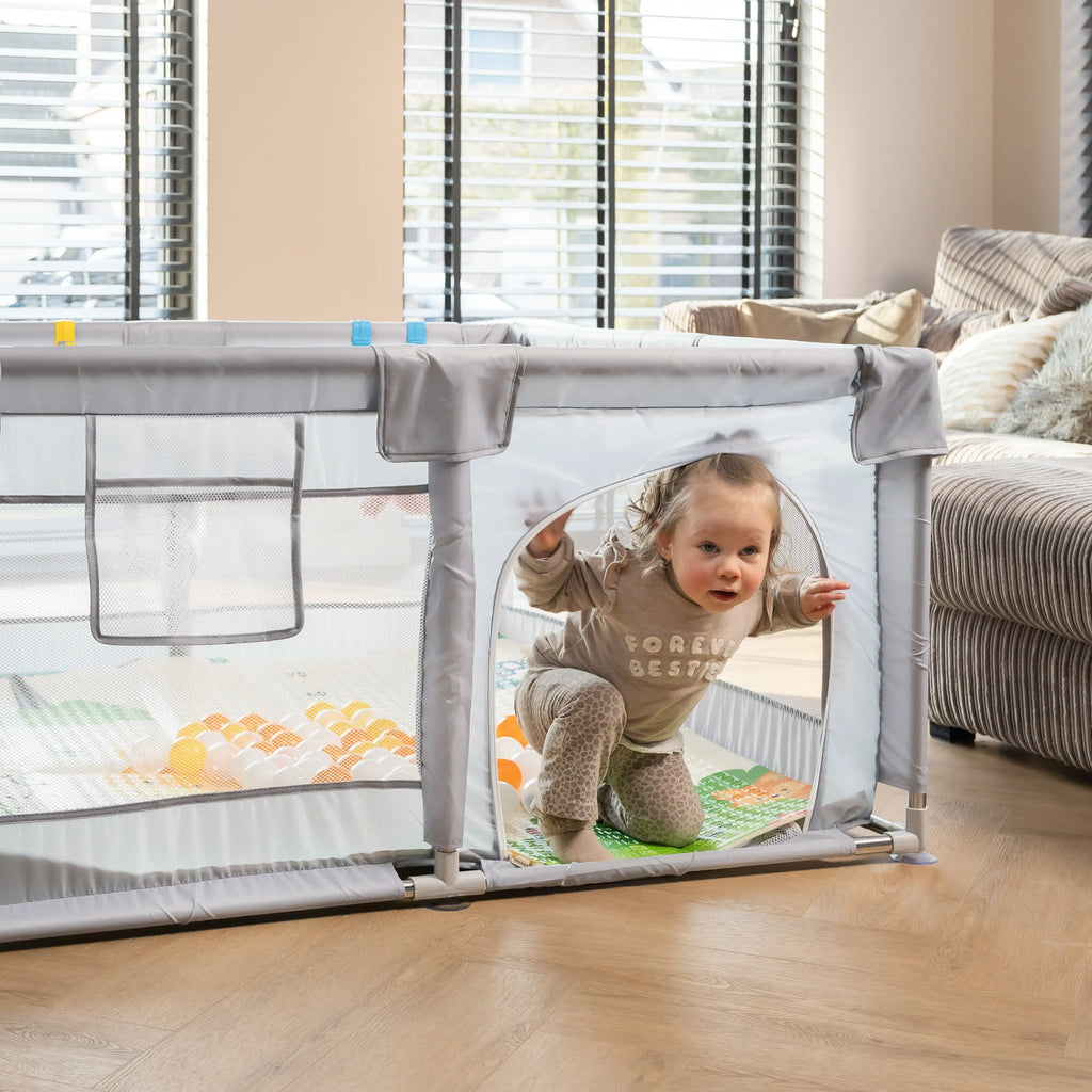 Baby Speelbox 120×180 cm – Grijs