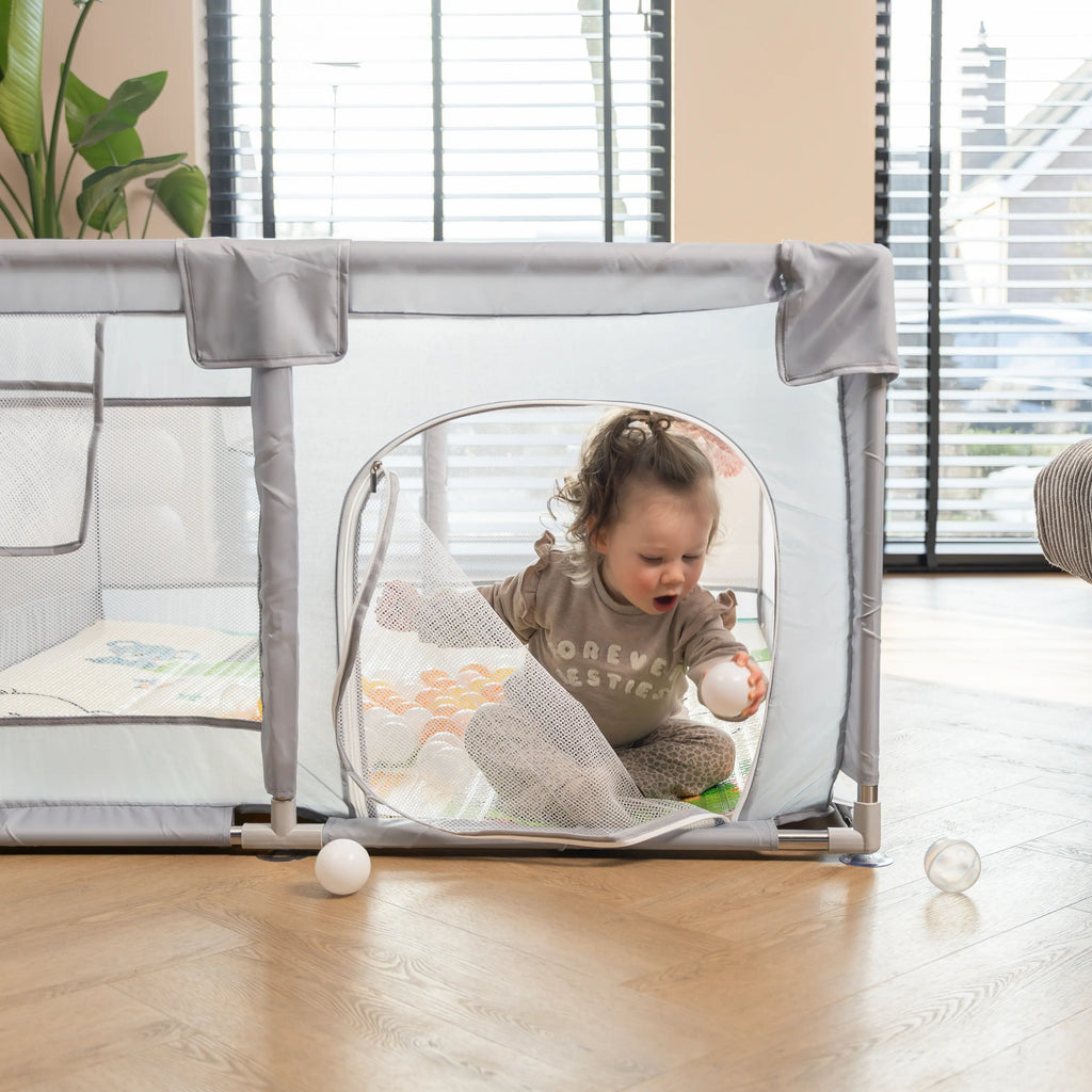 Baby Speelbox 180×200 cm – Grijs