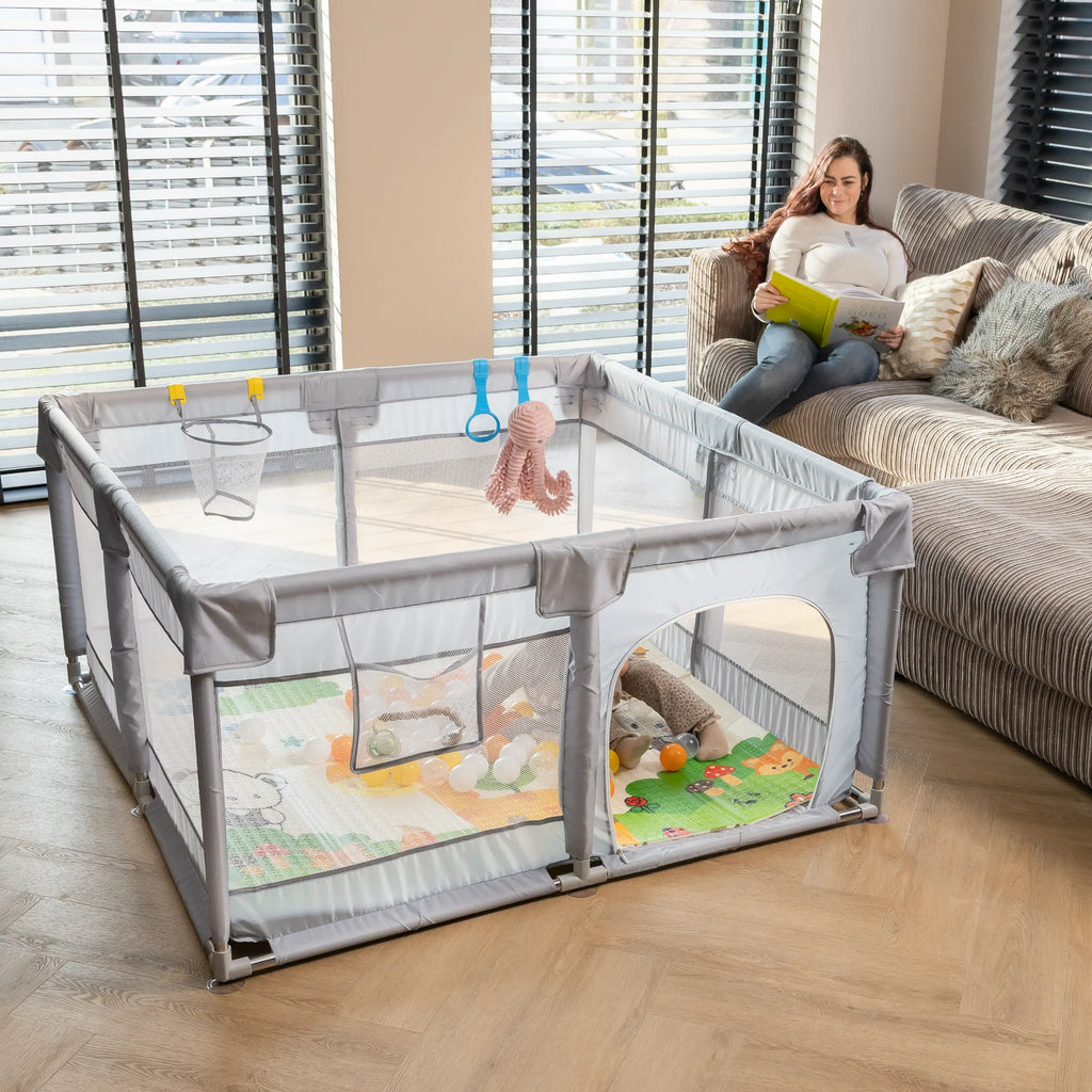 Baby Speelbox 120x120 cm – Grijs