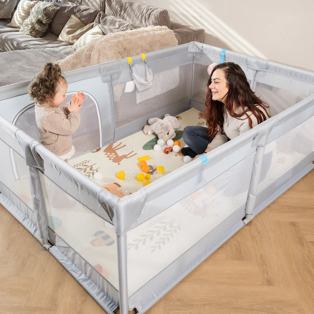 Baby Speelbox 120×180 cm – Grijs