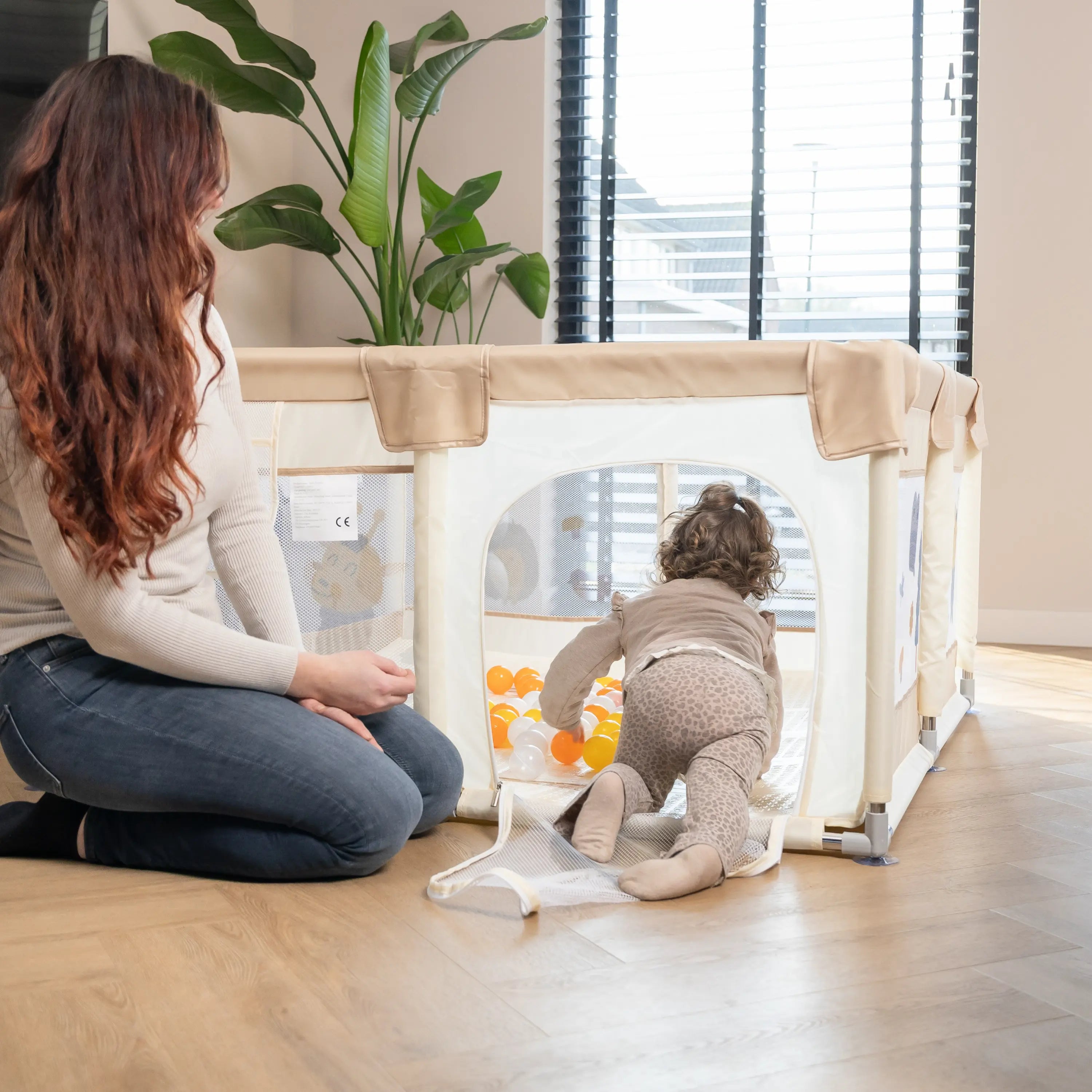 Baby Speelbox 128x128 cm – Taupe