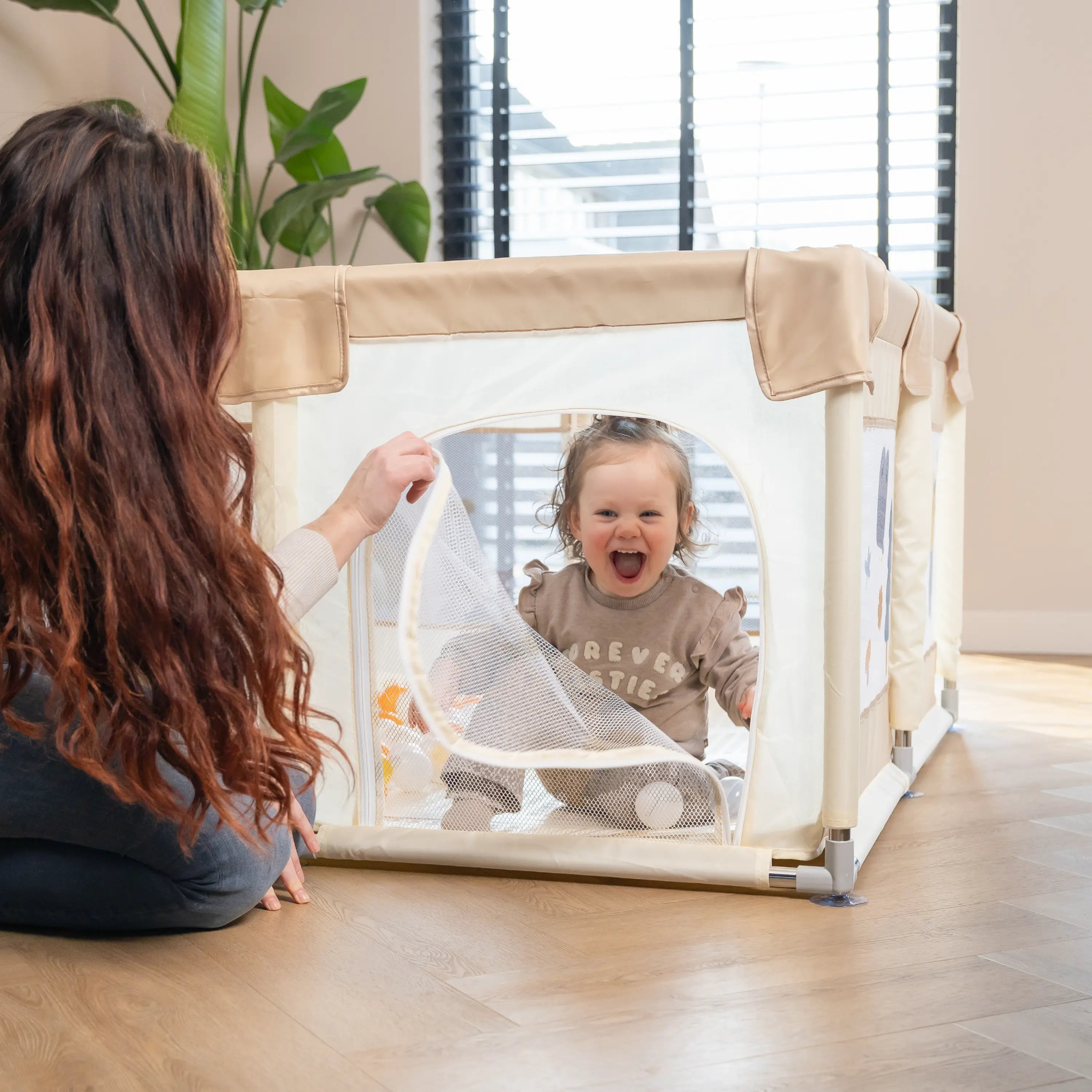 Baby Speelbox 128x128 cm – Taupe