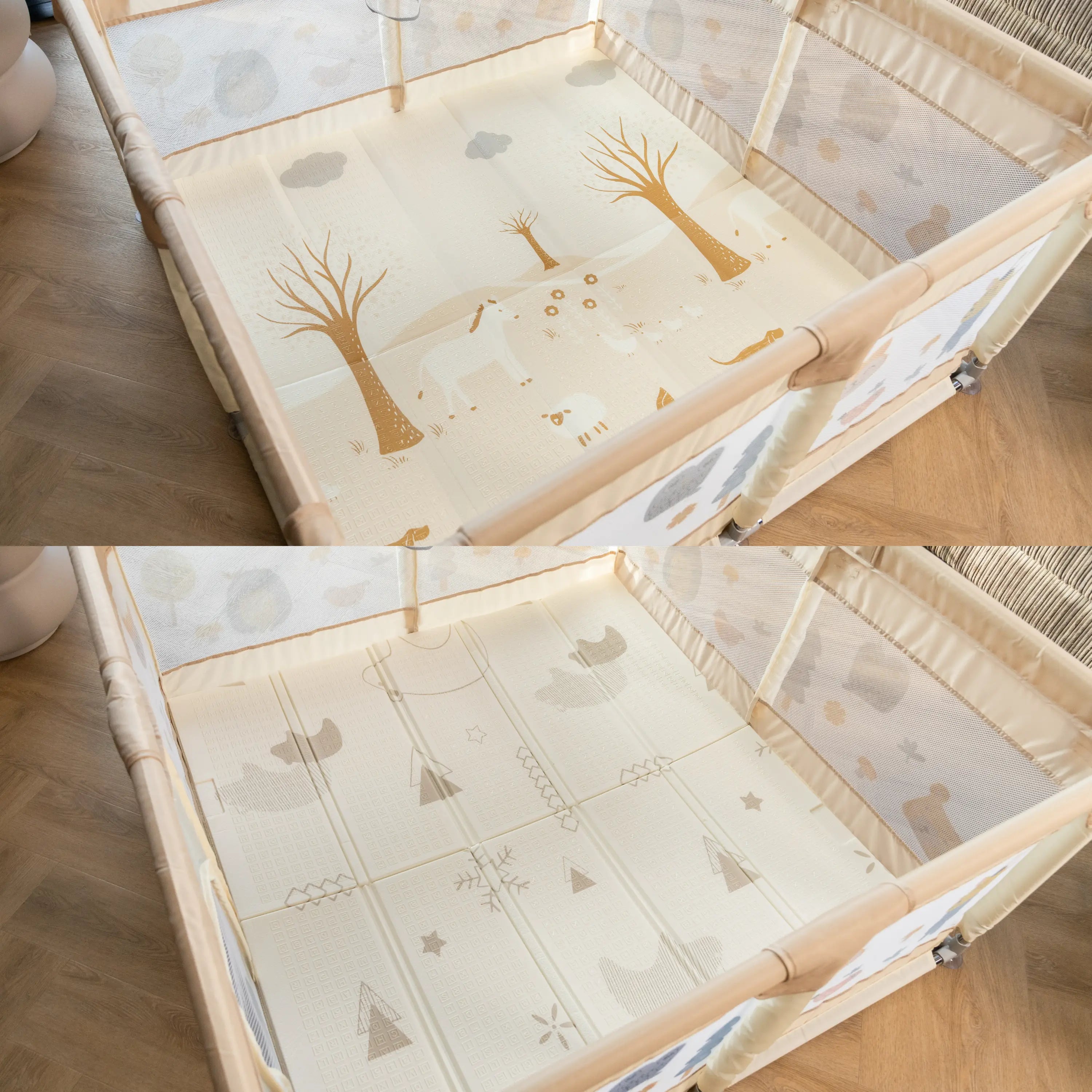 Baby Speelbox 128x128 cm – Taupe