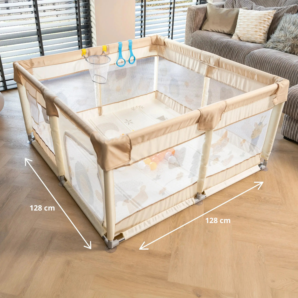 Baby Speelbox 128x128 cm – Taupe