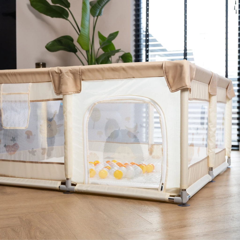 Baby Speelbox 128x128 cm – Taupe