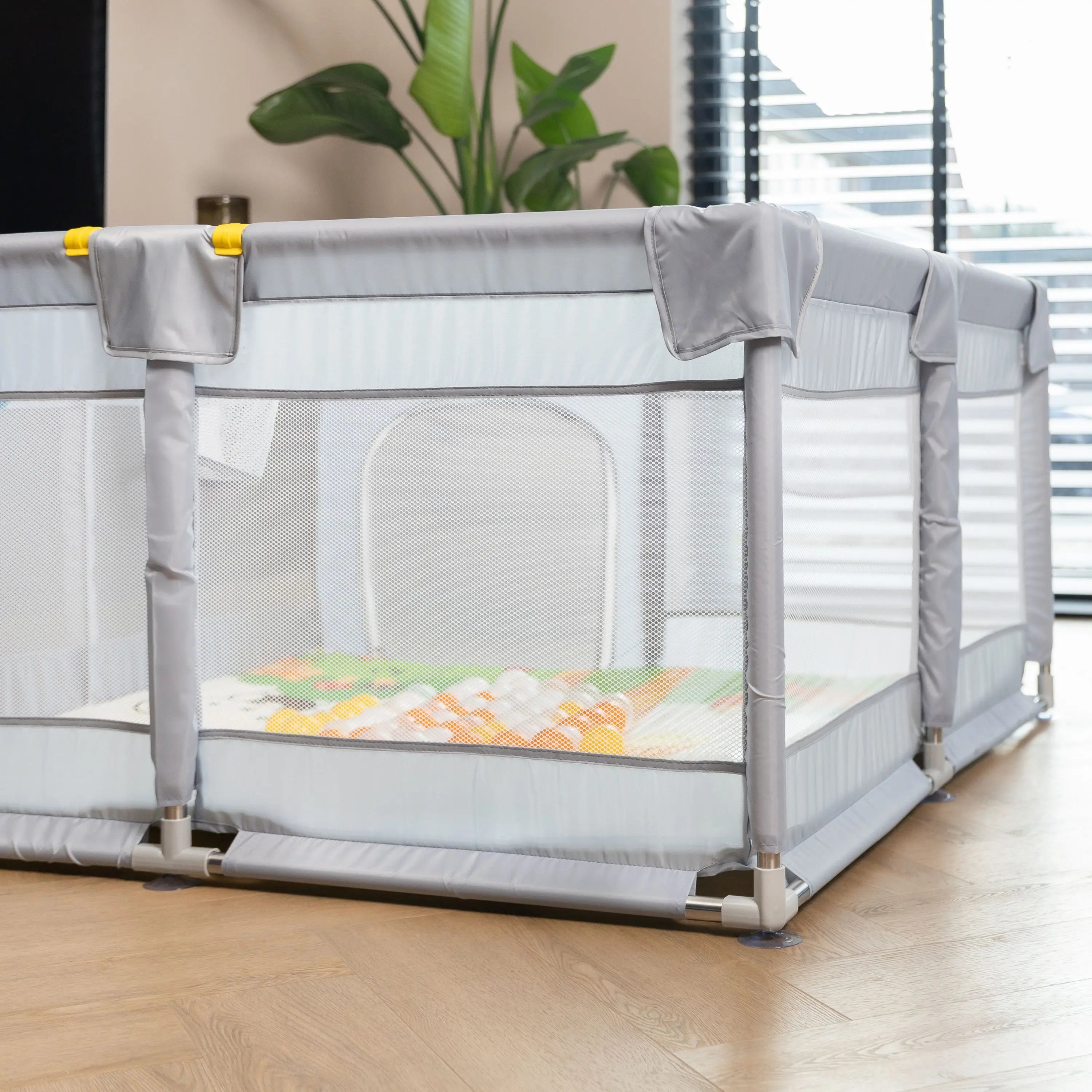 Baby Speelbox 180×200 cm – Grijs