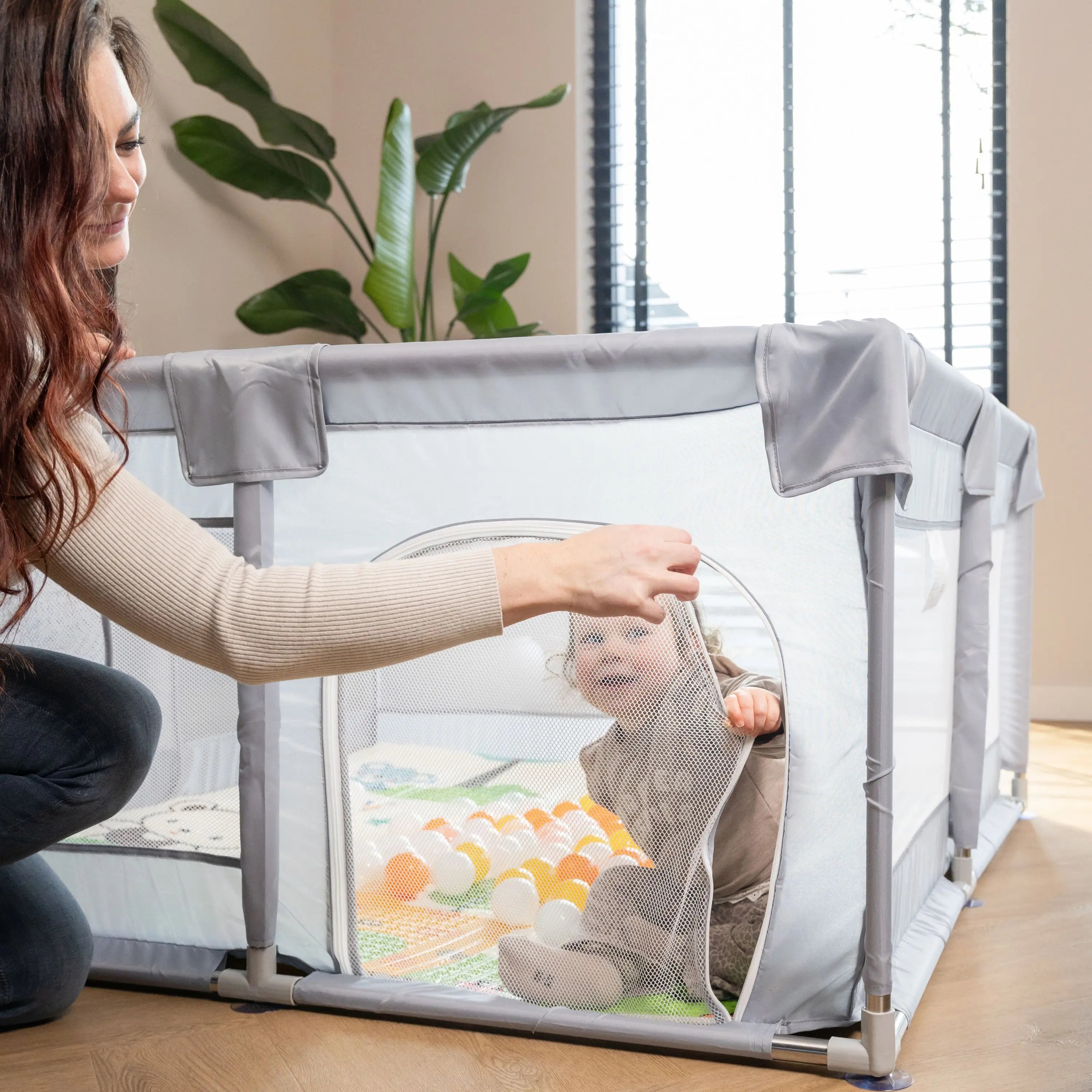 Baby Speelbox 120x120 cm – Grijs